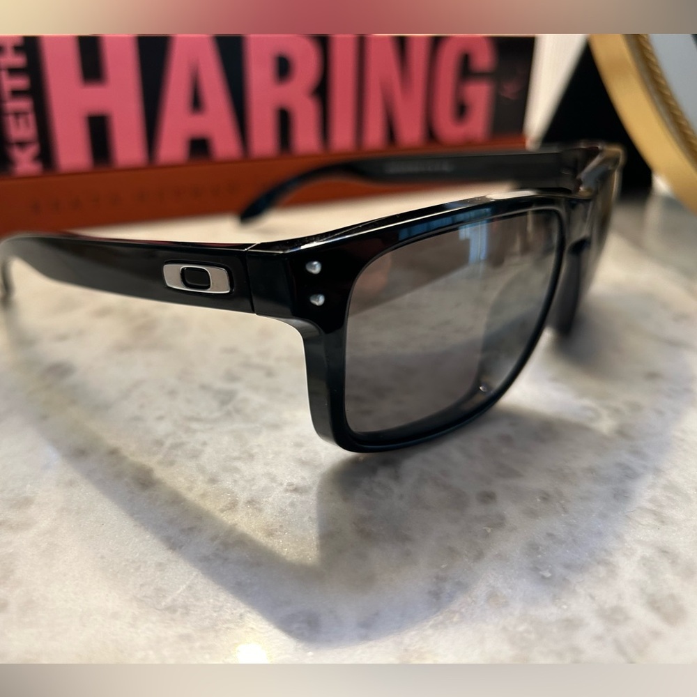 Oakley Glossy Black Sunglasses - Holbrook Polarized